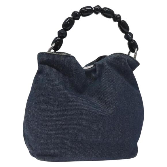 DIOR Maris Pearl Hand Bag Denim Blue - Picture 1 of 12